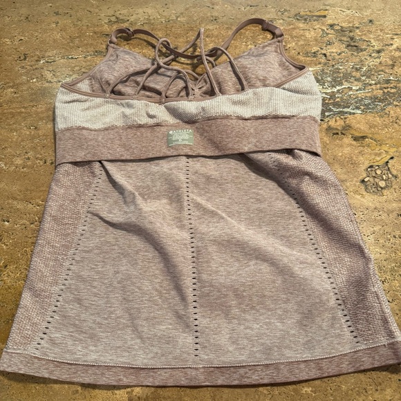 Athleta Allegro Support Tank Top Pink Tan Sugarplum Women XL - Picture 10 of 12